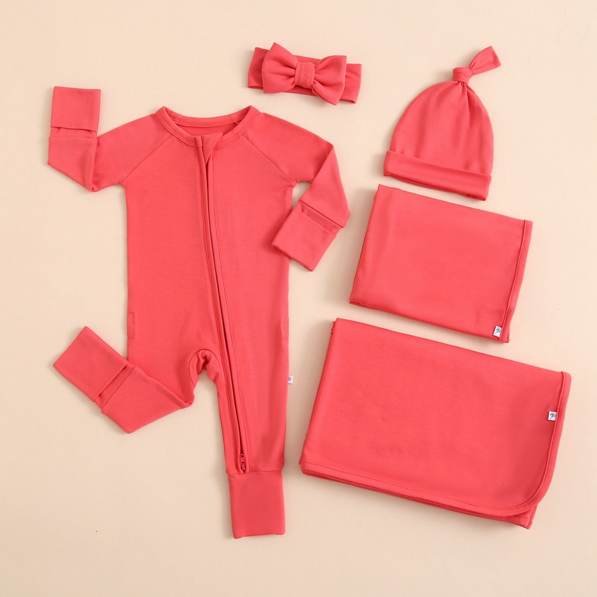 Berry Red Zippered Baby Romper - HoneyBug