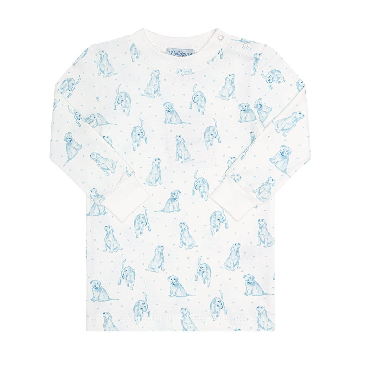 Blue Puppy Love Print Pajamas