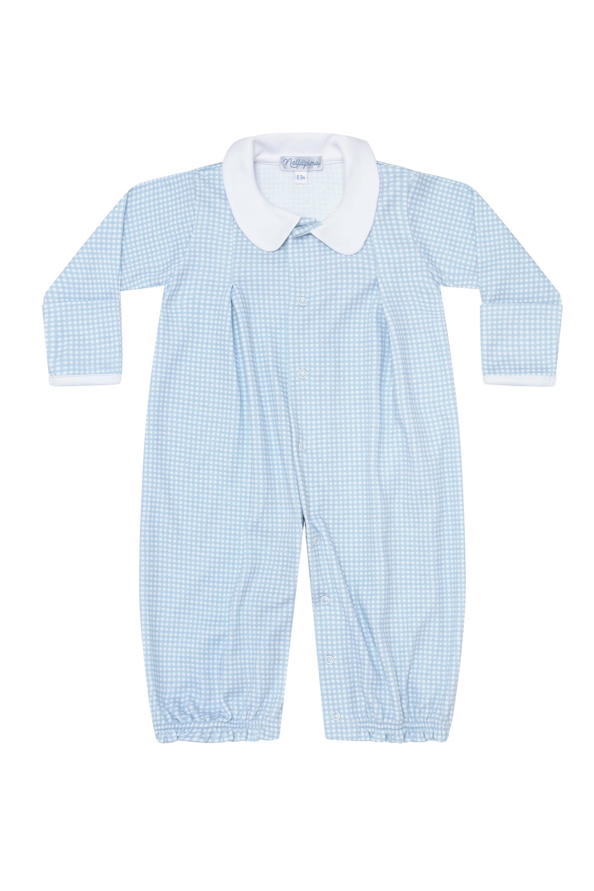 Blue Gingham Converter Gown - HoneyBug