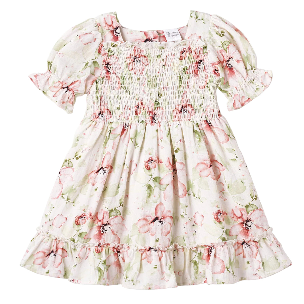 Blush Bouquet Smocked Puff Sleeve Dress