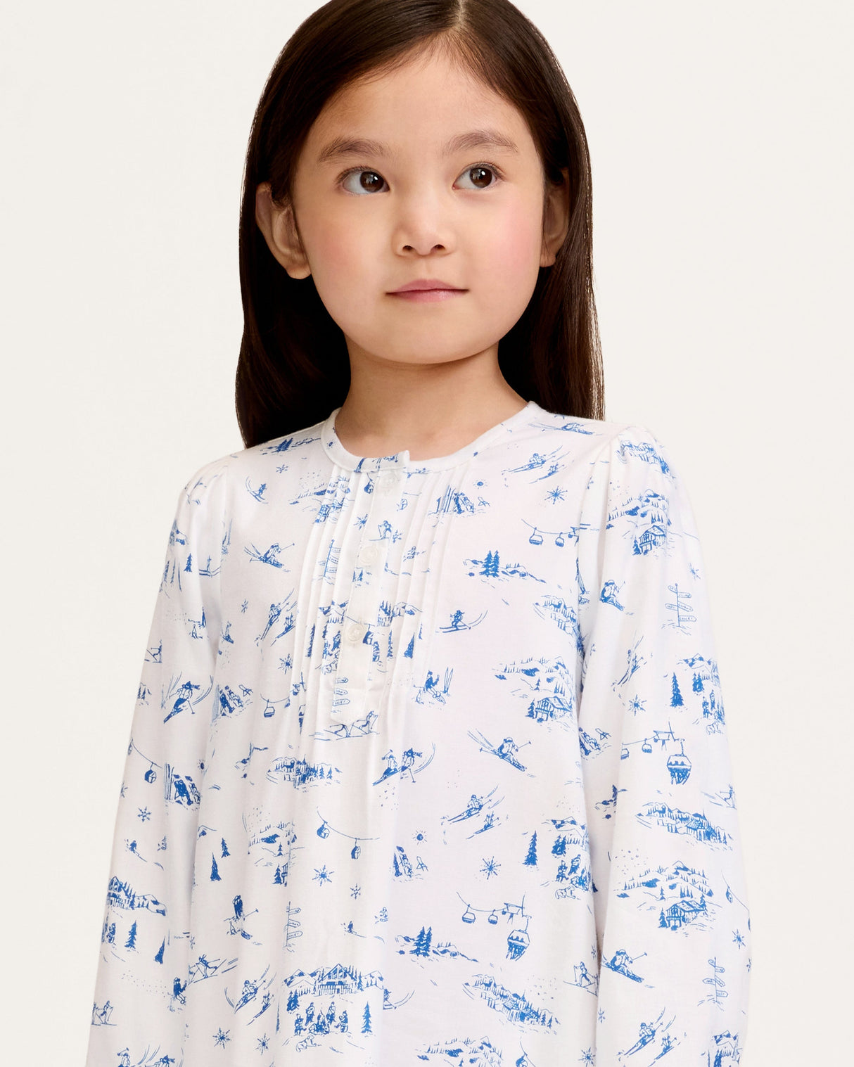 Girl's Twill Beatrice Nightgown in Chalet Toile - HoneyBug