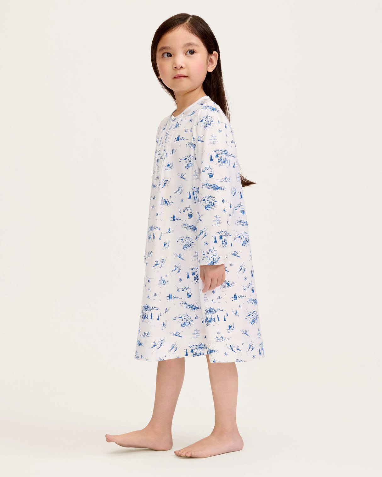 Girl's Twill Beatrice Nightgown in Chalet Toile - HoneyBug