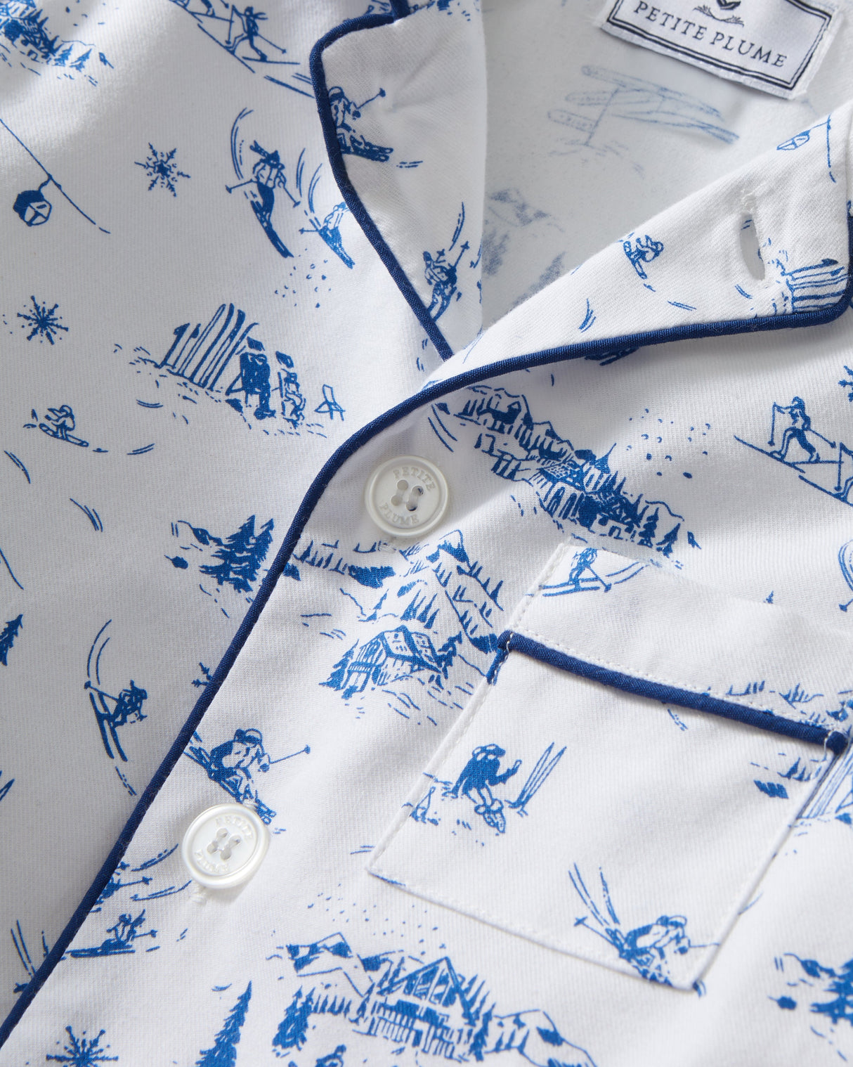 Kid's Twill Pajama Set in Chalet Toile - HoneyBug