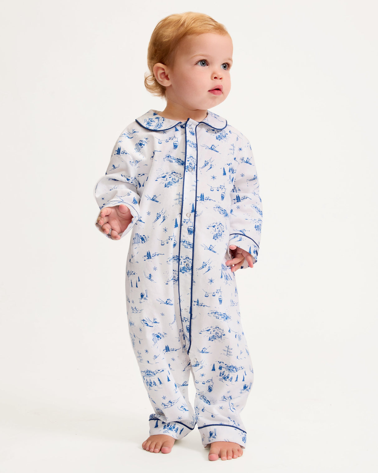 Baby's Twill Cambridge Romper in Chalet Toile - HoneyBug