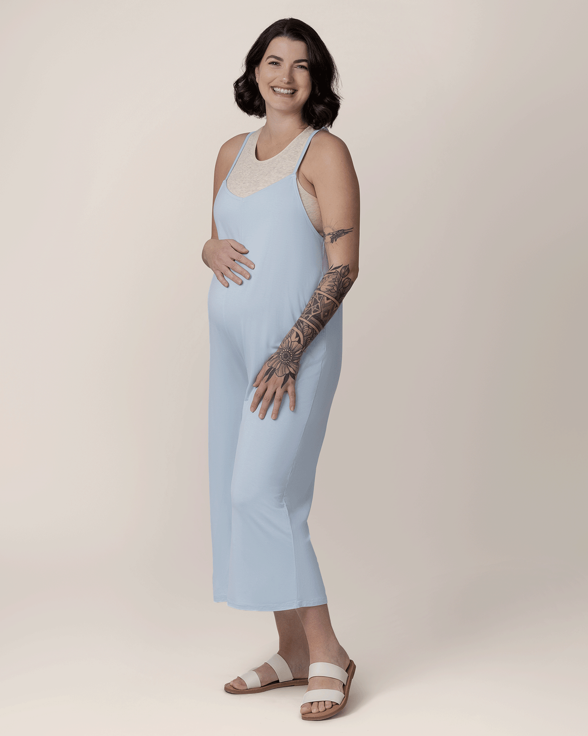 Charlie Maternity & Nursing Romper | French Blue - HoneyBug