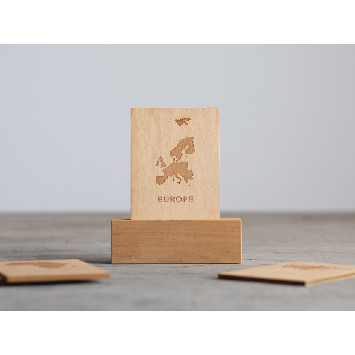 Wooden Continent Flash Cards • Maps of All 7 Continents on Wood - HoneyBug