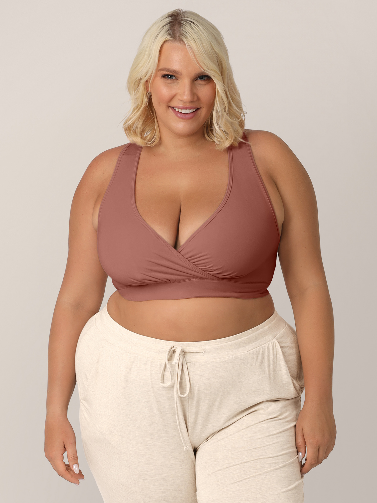 French Terry Racerback Nursing & Sleep Bra | Redwood - HoneyBug