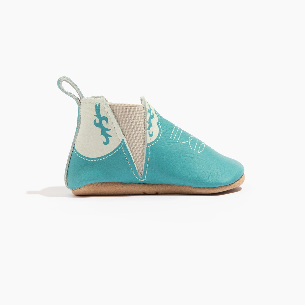 Turquoise Cowboy Chelsea Boot Baby Shoe - HoneyBug