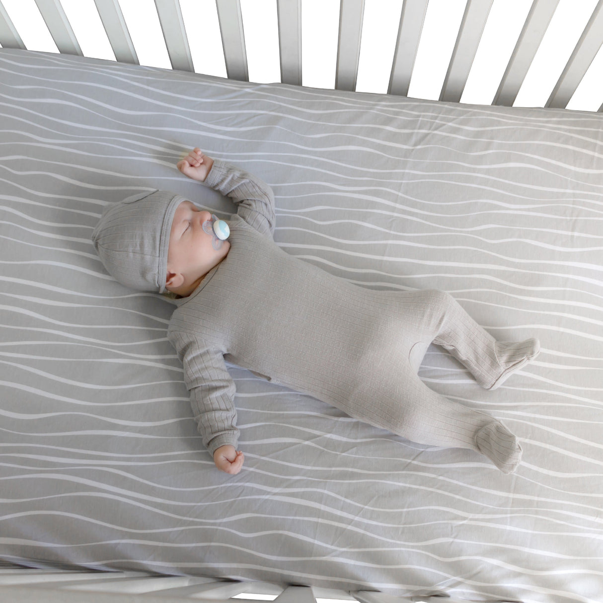 Crib Sheet Set - Grey & White Abstract - HoneyBug