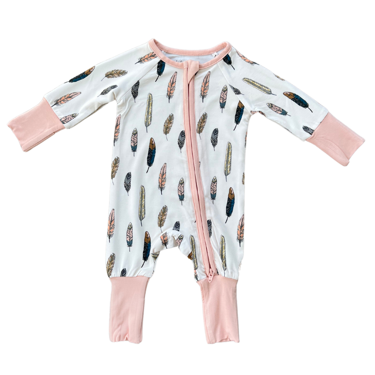 Long Sleeve Zip Romper - HoneyBug