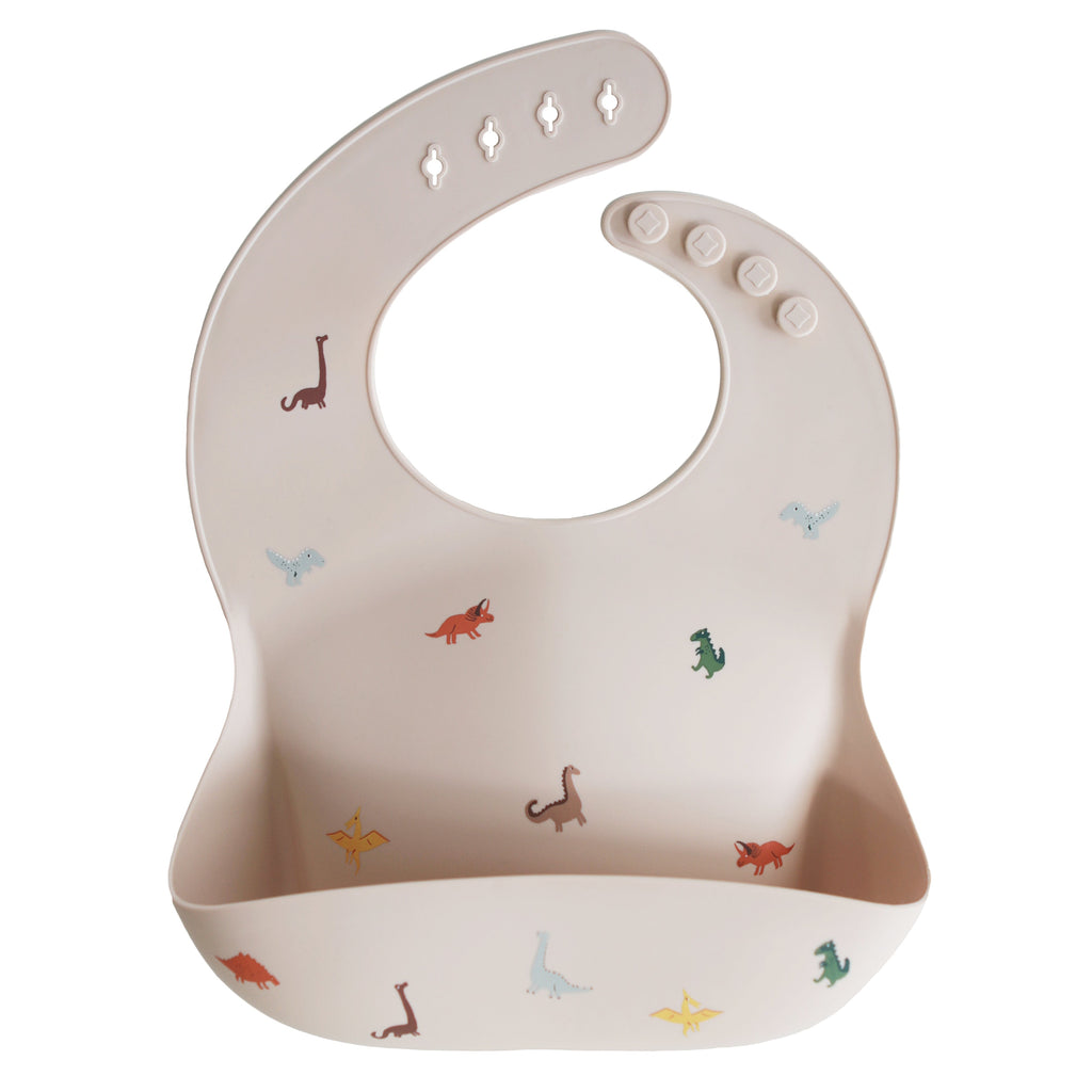 Silicone Baby Bib - Dinosaurs - HoneyBug