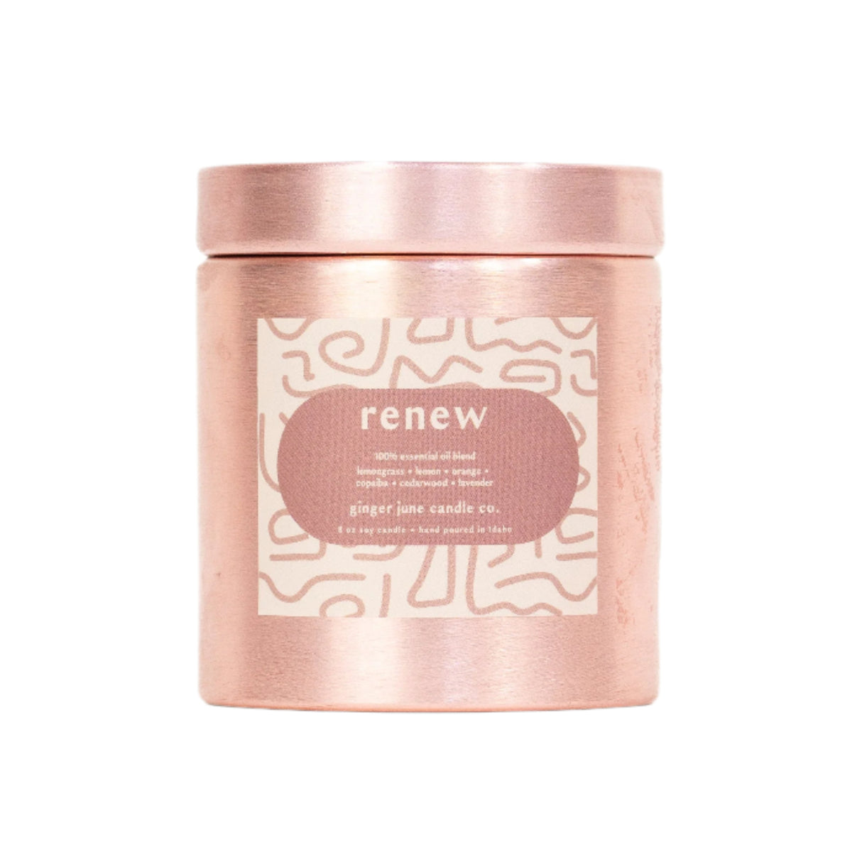 Renew • Metallic Pink Tin • 9 oz Soy Candle - HoneyBug
