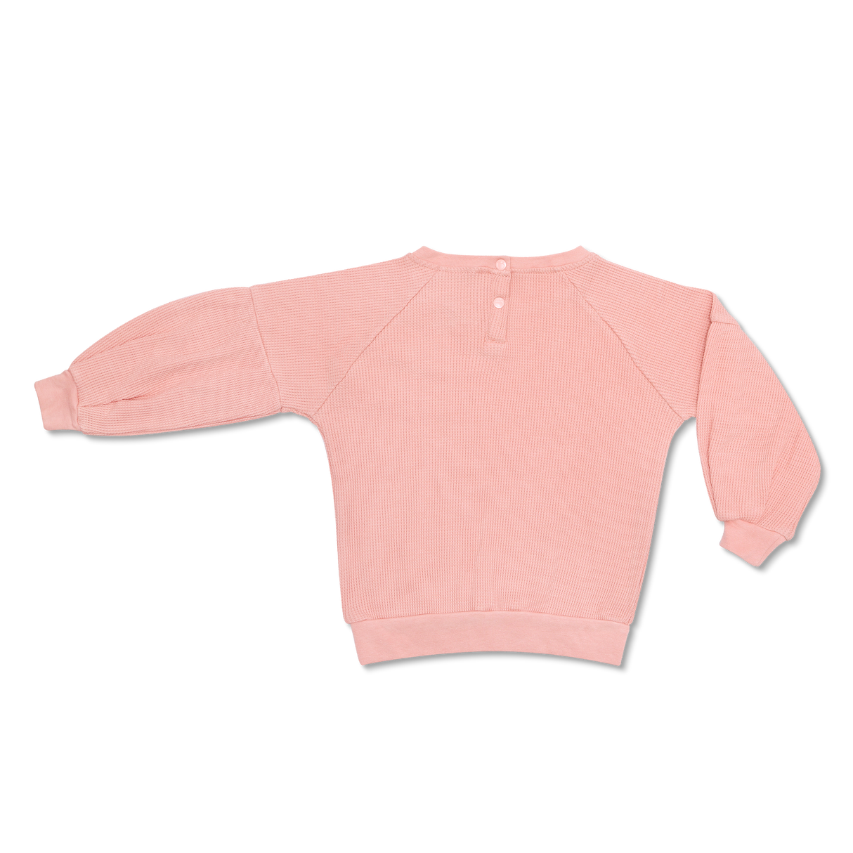 Waffle Balloon Sleeve Sweatshirt - Dusty Rose - HoneyBug