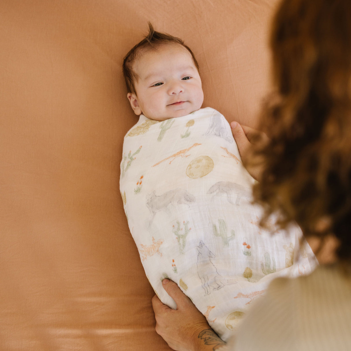Cotton Muslin Swaddle Blanket - Desert Night - HoneyBug