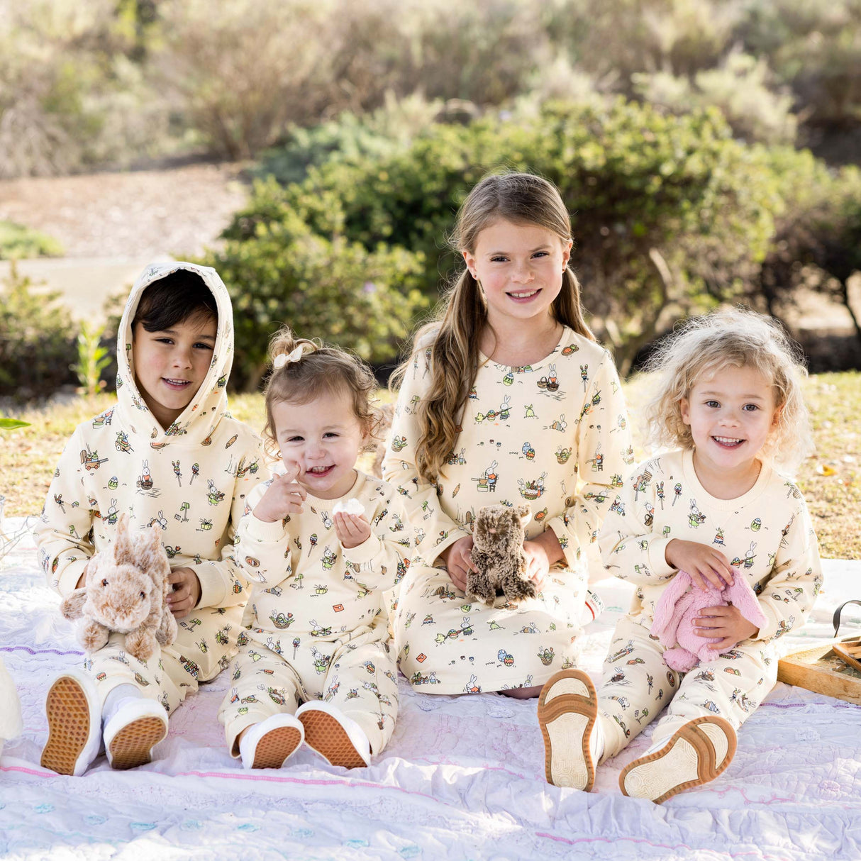 Bunny Workshop French Terry Kids Daywear Jogger Set - HoneyBug