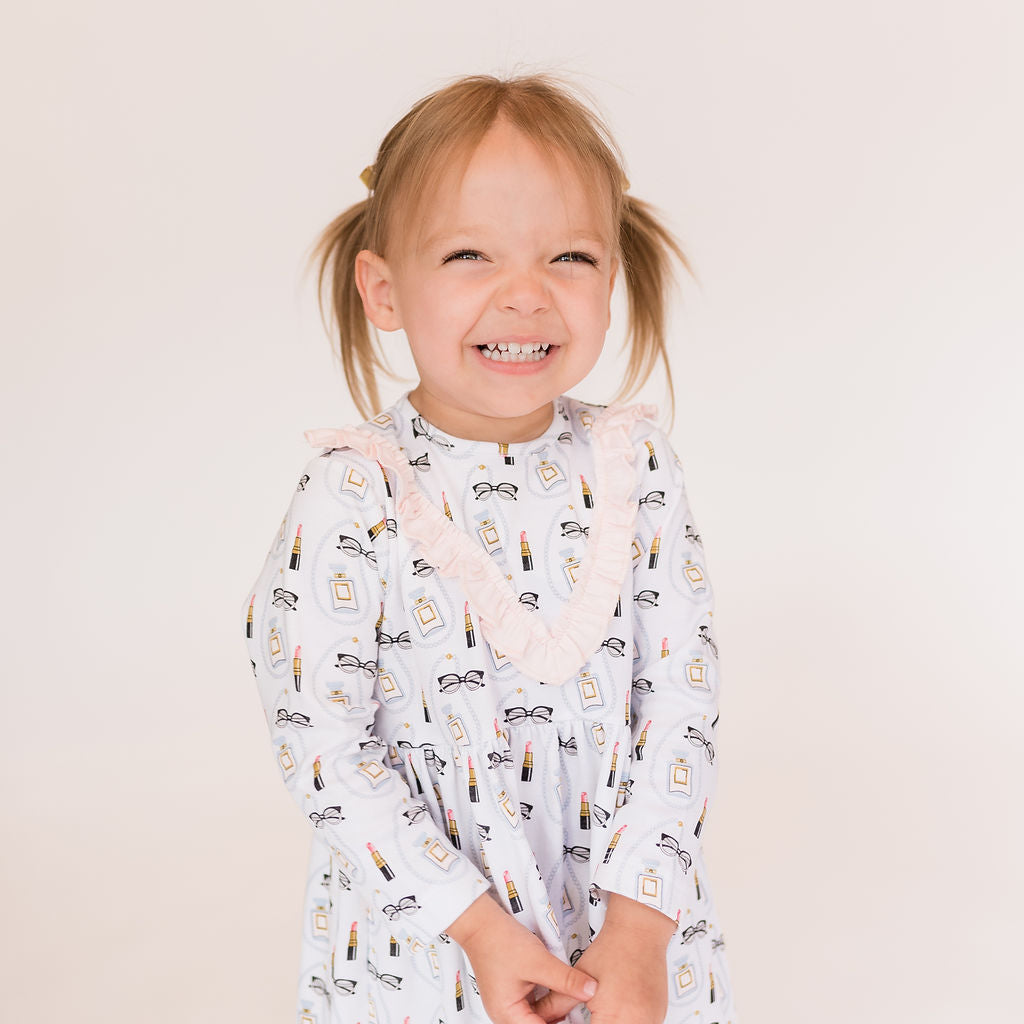 Coco Print Dress with Ruffle - HoneyBug
