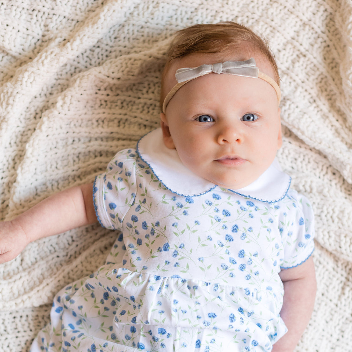 Arabella Blue Floral Dress - HoneyBug