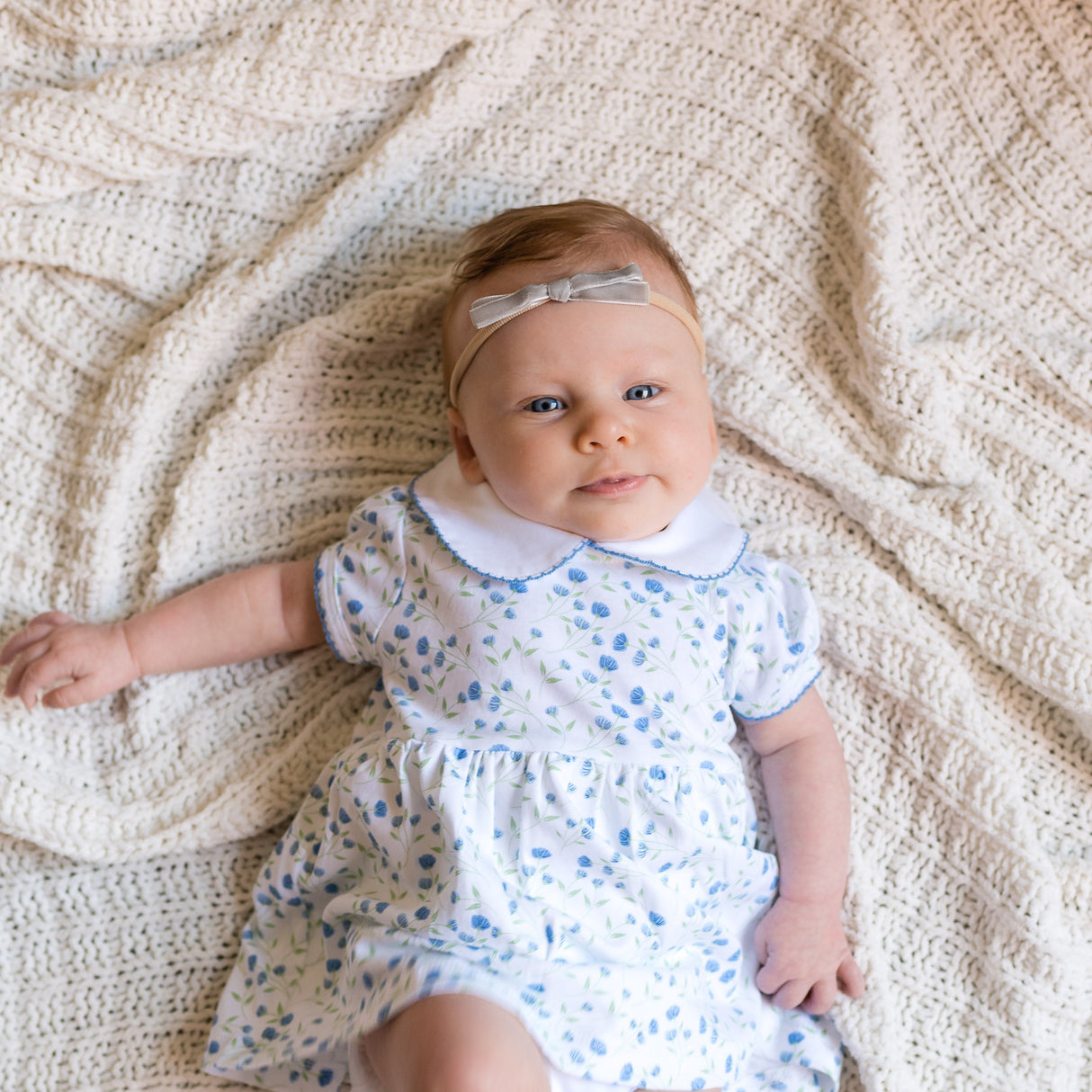 Arabella Blue Floral Dress - HoneyBug