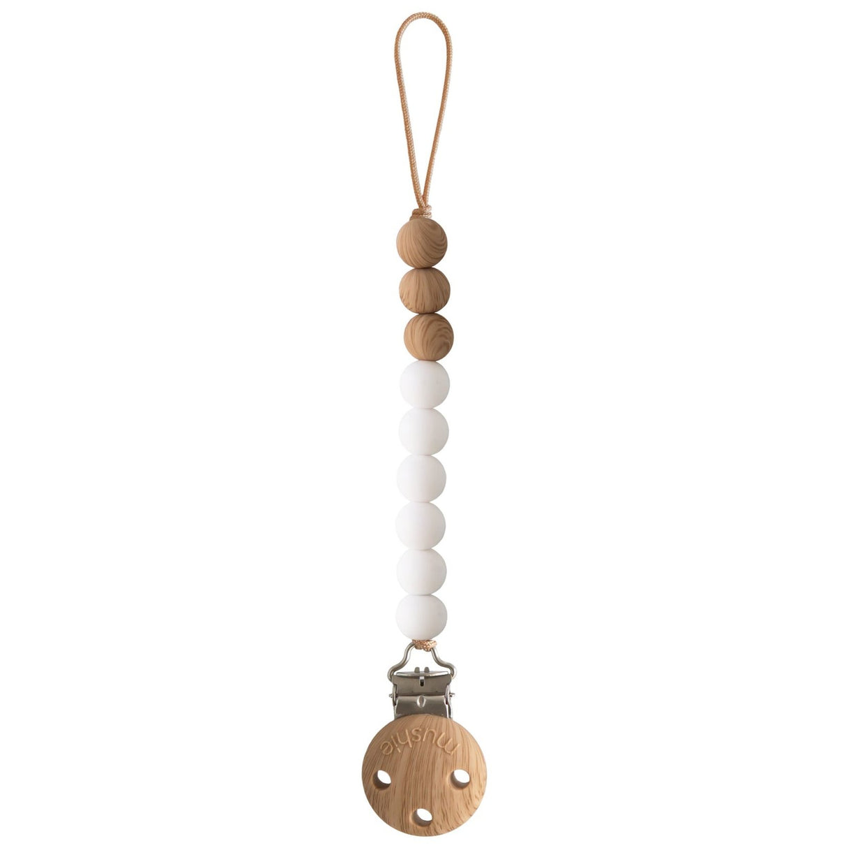 Silicone Pacifier Clip | Eva - White - HoneyBug