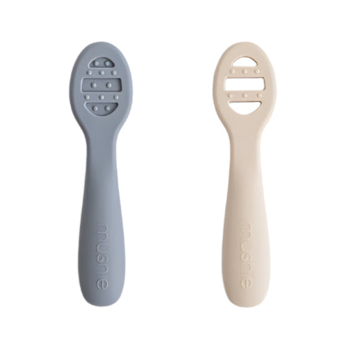 First Feeding Baby Spoons 2-Pack - Tradewinds/Shifting Sand - HoneyBug