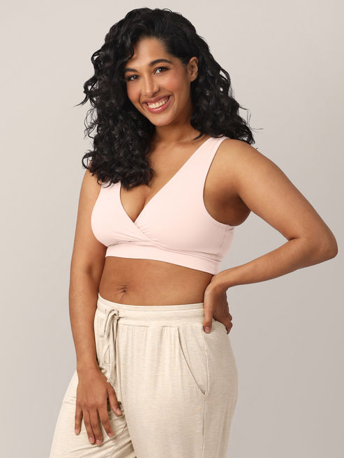 French Terry Racerback Nursing & Sleep Bra | Soft Pink - HoneyBug