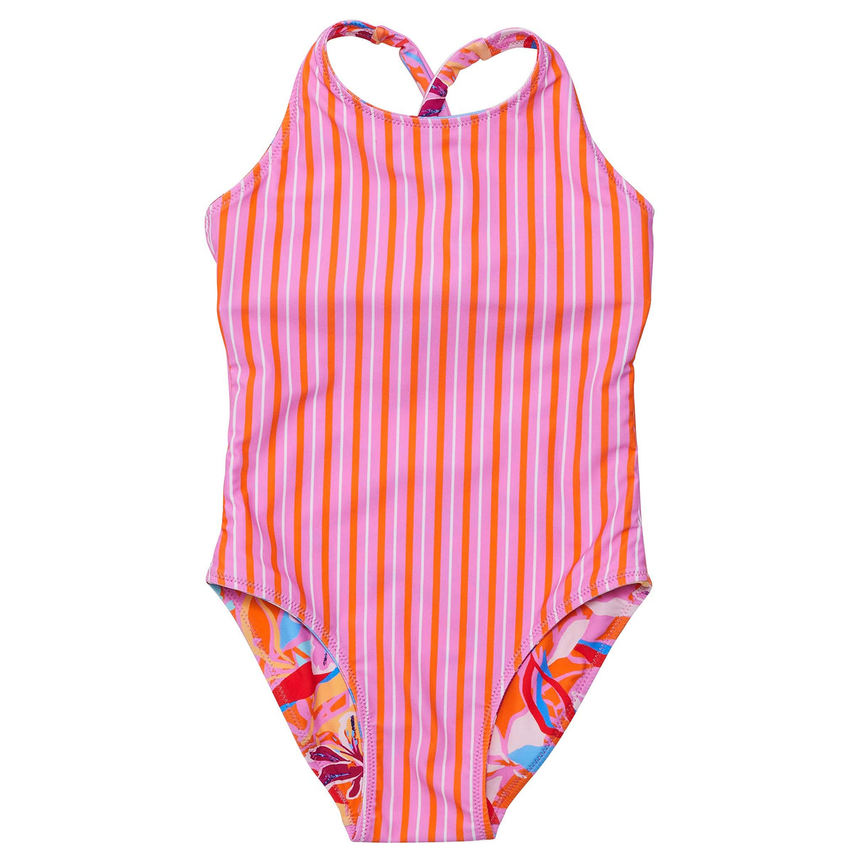 Blooming Sunset Sustainable X Back Swimsuit - HoneyBug