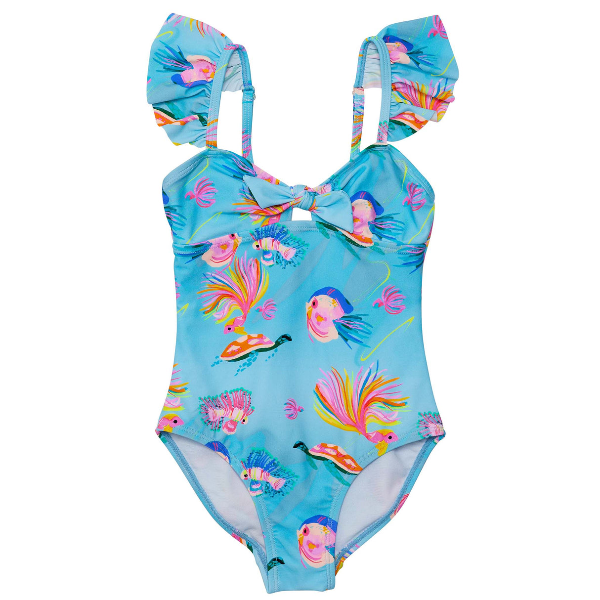 Kaleido Fish Sustainable Frill Swimsuit - HoneyBug