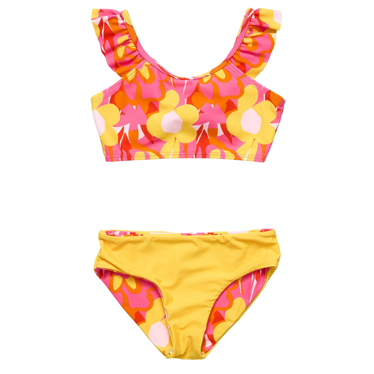 Pop of Sunshine Frill Crop Bikini - HoneyBug