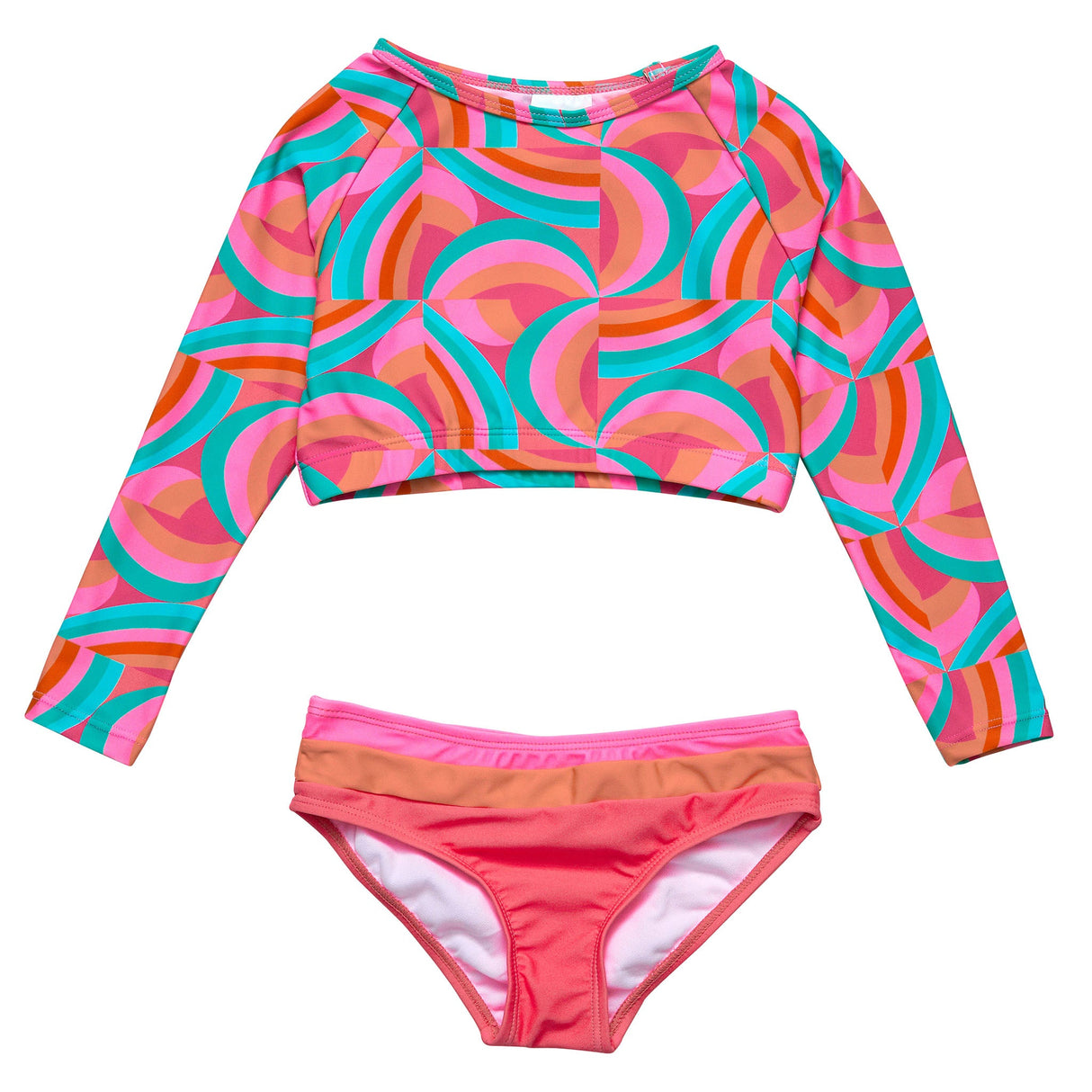 Geo Melon Sustainable Crop LS Rash Top Set - HoneyBug