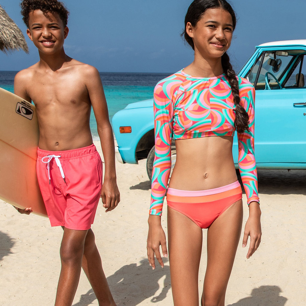 Geo Melon Sustainable Crop LS Rash Top Set - HoneyBug