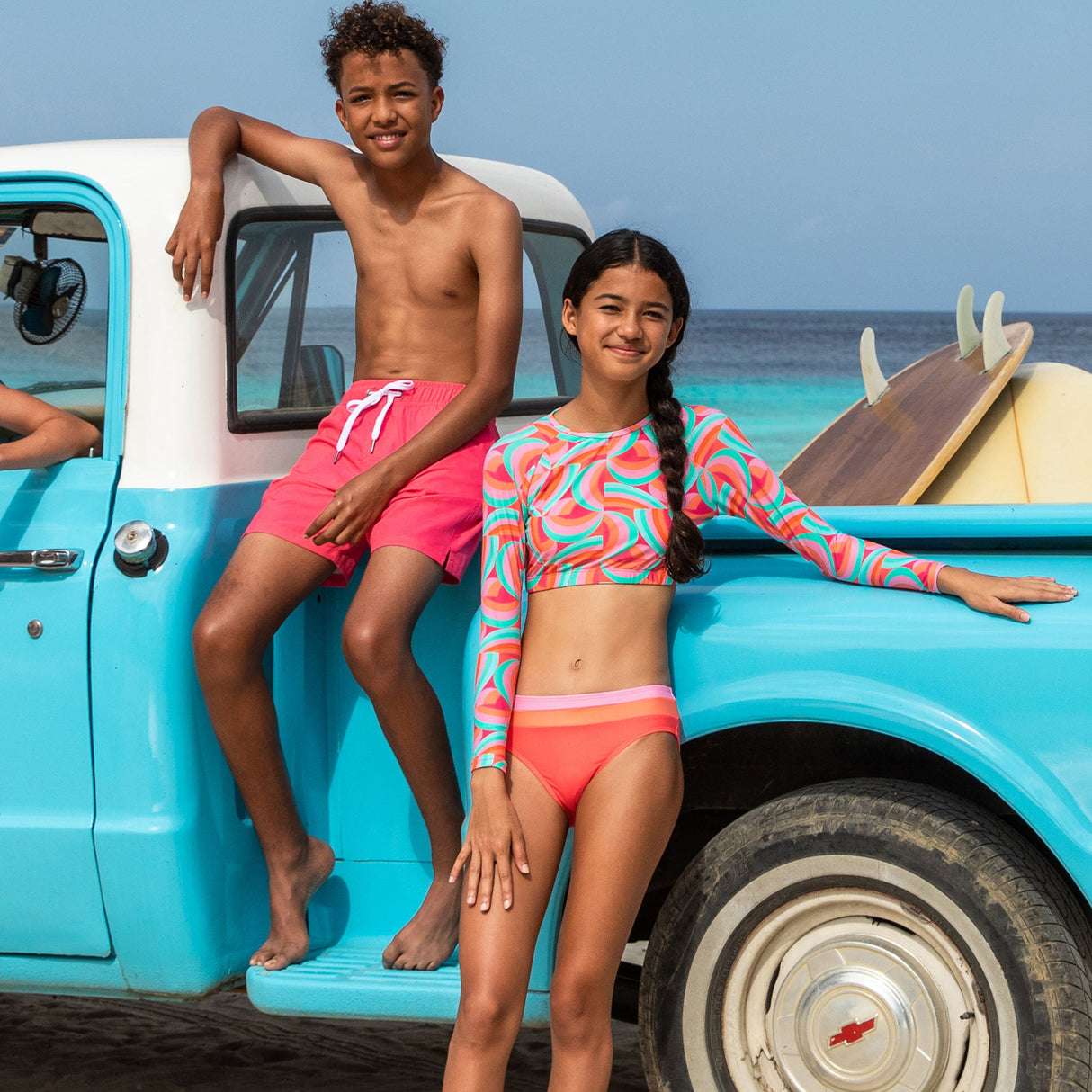 Geo Melon Sustainable Crop LS Rash Top Set - HoneyBug