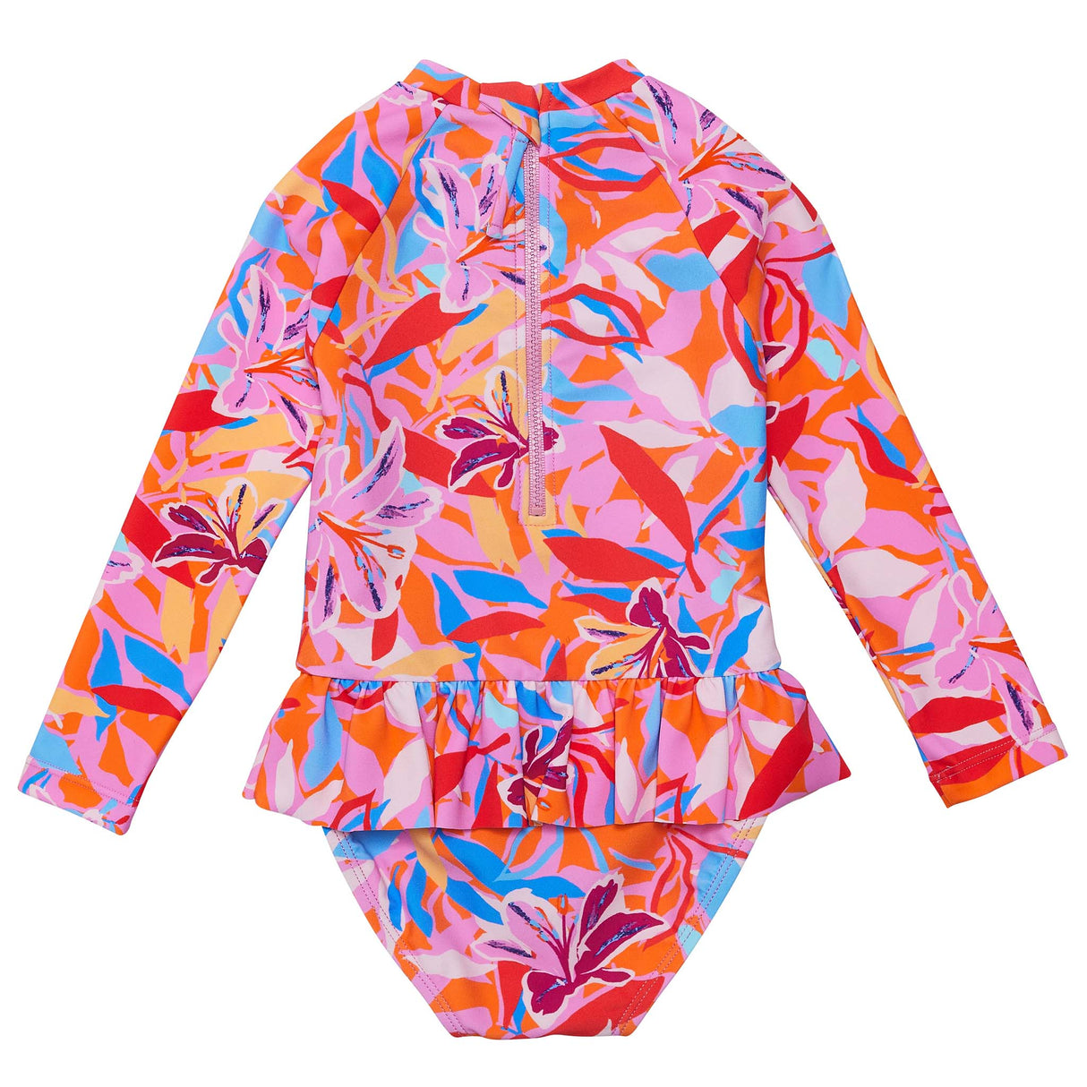 Blooming Sunset Sustainable LS Skirt Surf Suit - HoneyBug