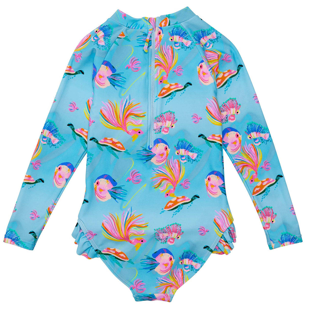 Kaleido Fish Sustainable Leg Frill Surf Suit - HoneyBug