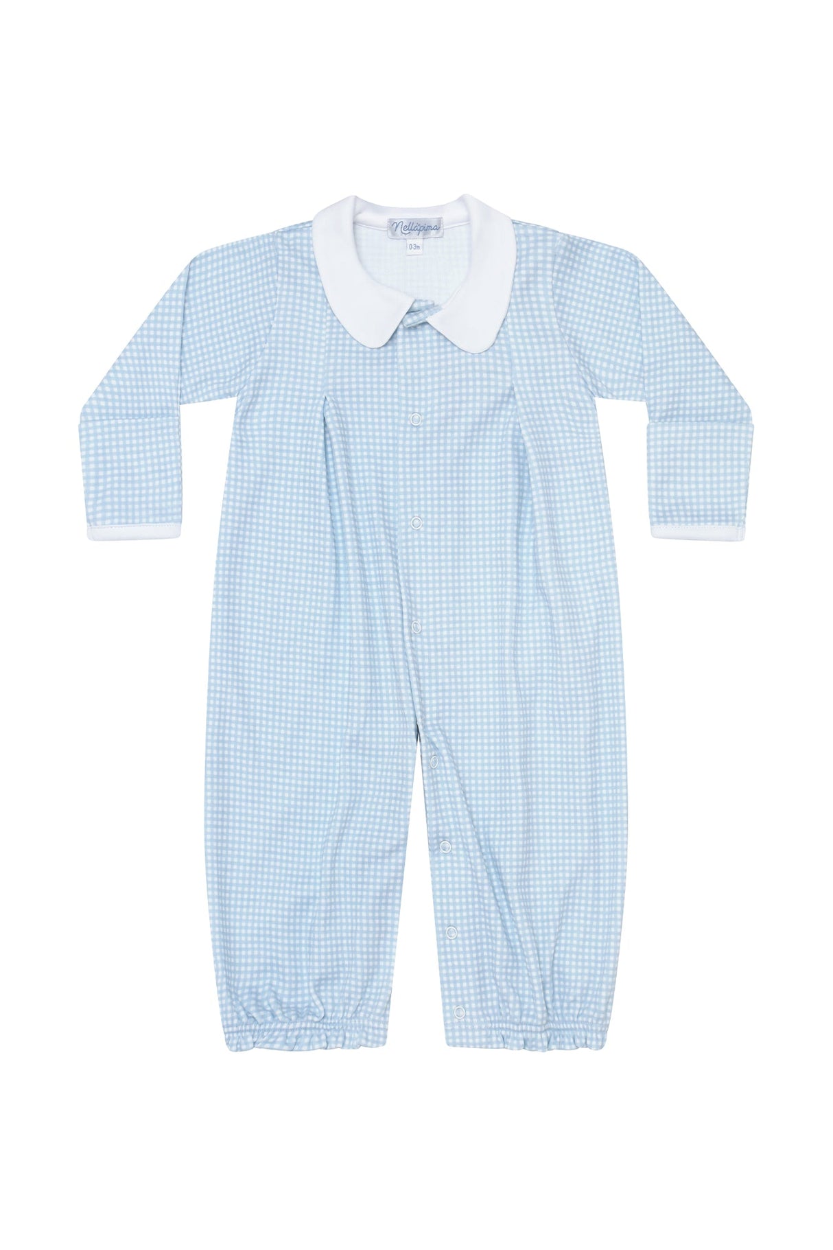 Blue Gingham Converter Gown - HoneyBug