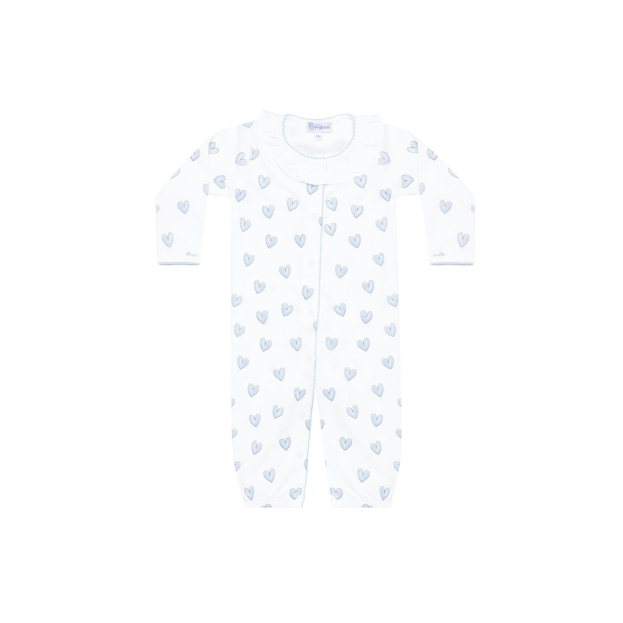 Blue Heart Print Converter Gown - HoneyBug