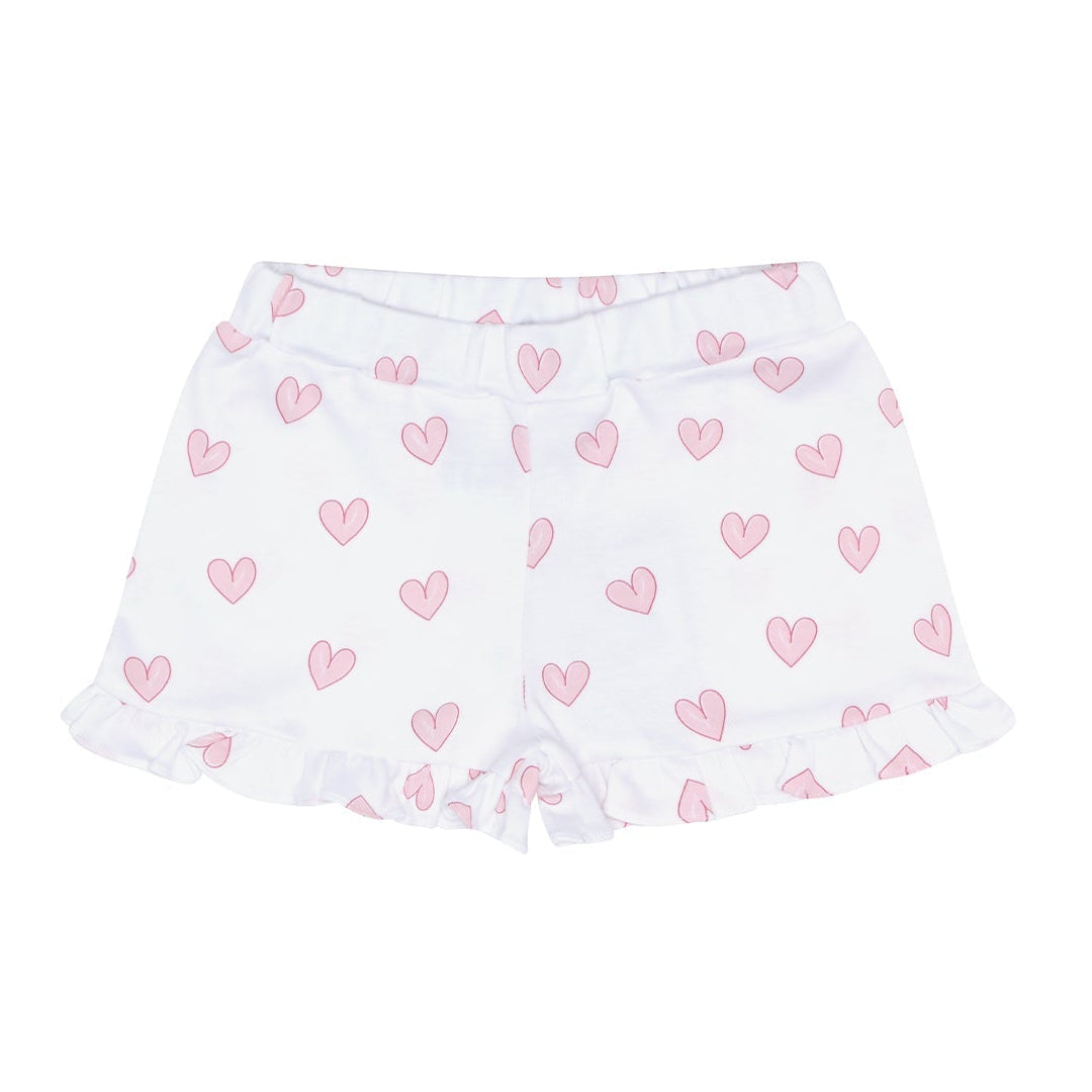 Pink Heart Print Shorts