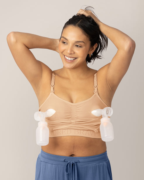 Sublime® Hands-Free Pumping & Nursing Bra | Beige - HoneyBug