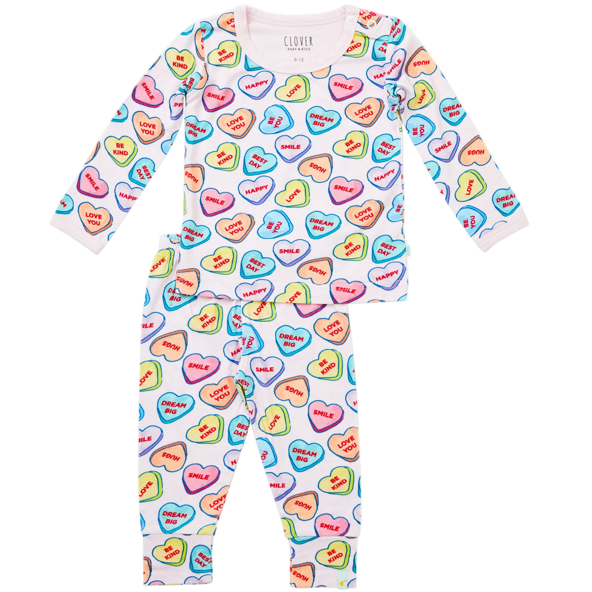 Long Sleeve Pajama Set - Candy Hearts - HoneyBug