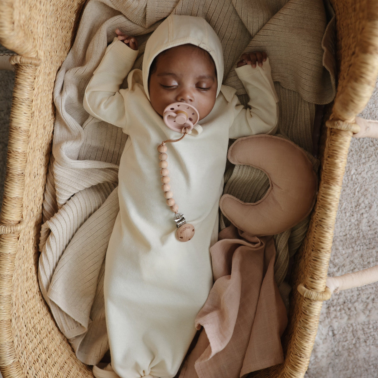 Moon Lovey Blanket - Blush - HoneyBug