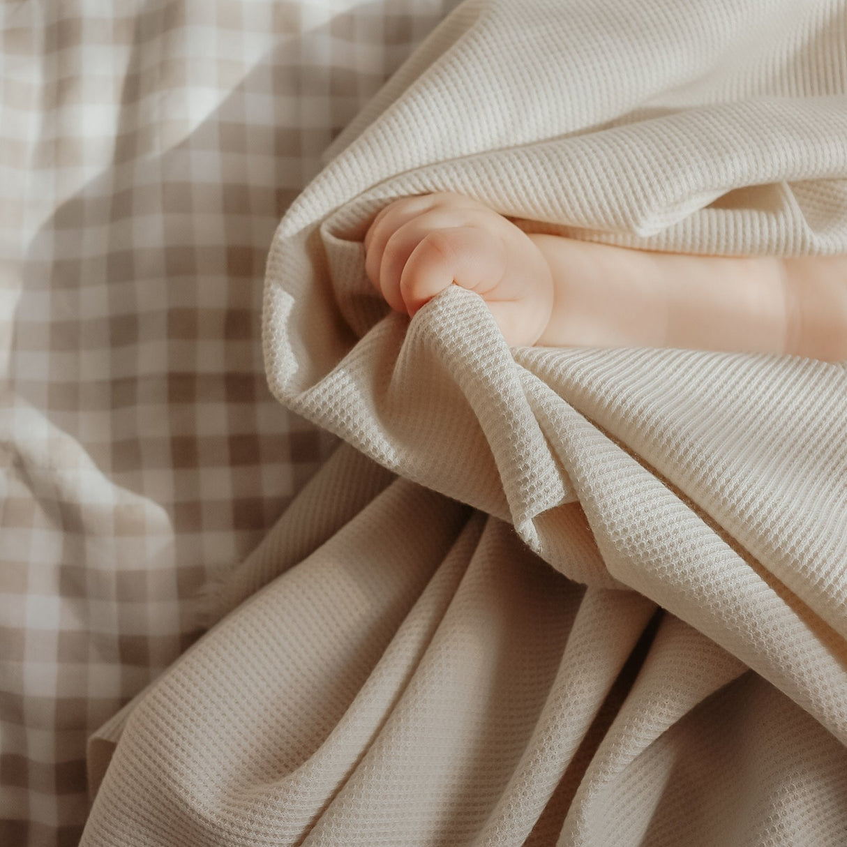 Coco Ivory Waffle Knit Blanket