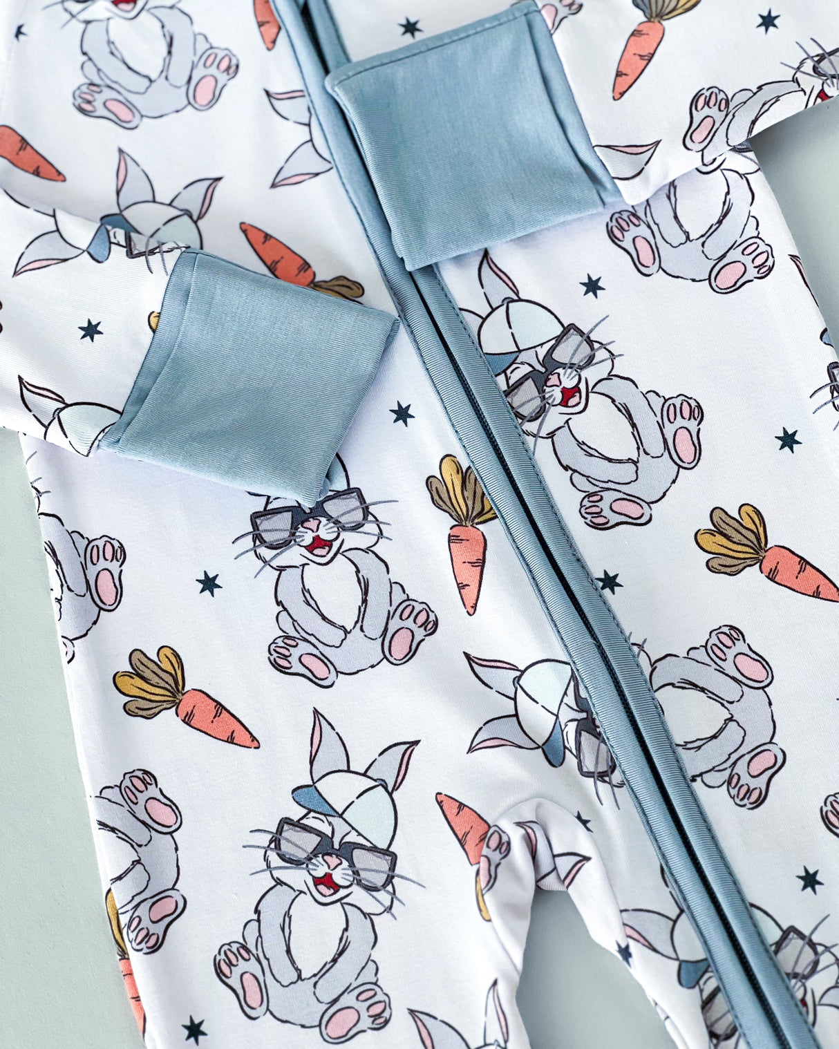Bamboo Zip Romper | Rad Bunny - HoneyBug