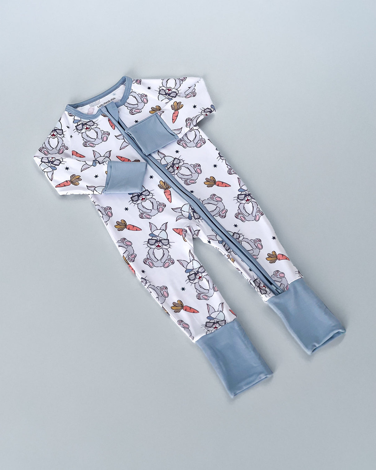 Bamboo Zip Romper | Rad Bunny - HoneyBug