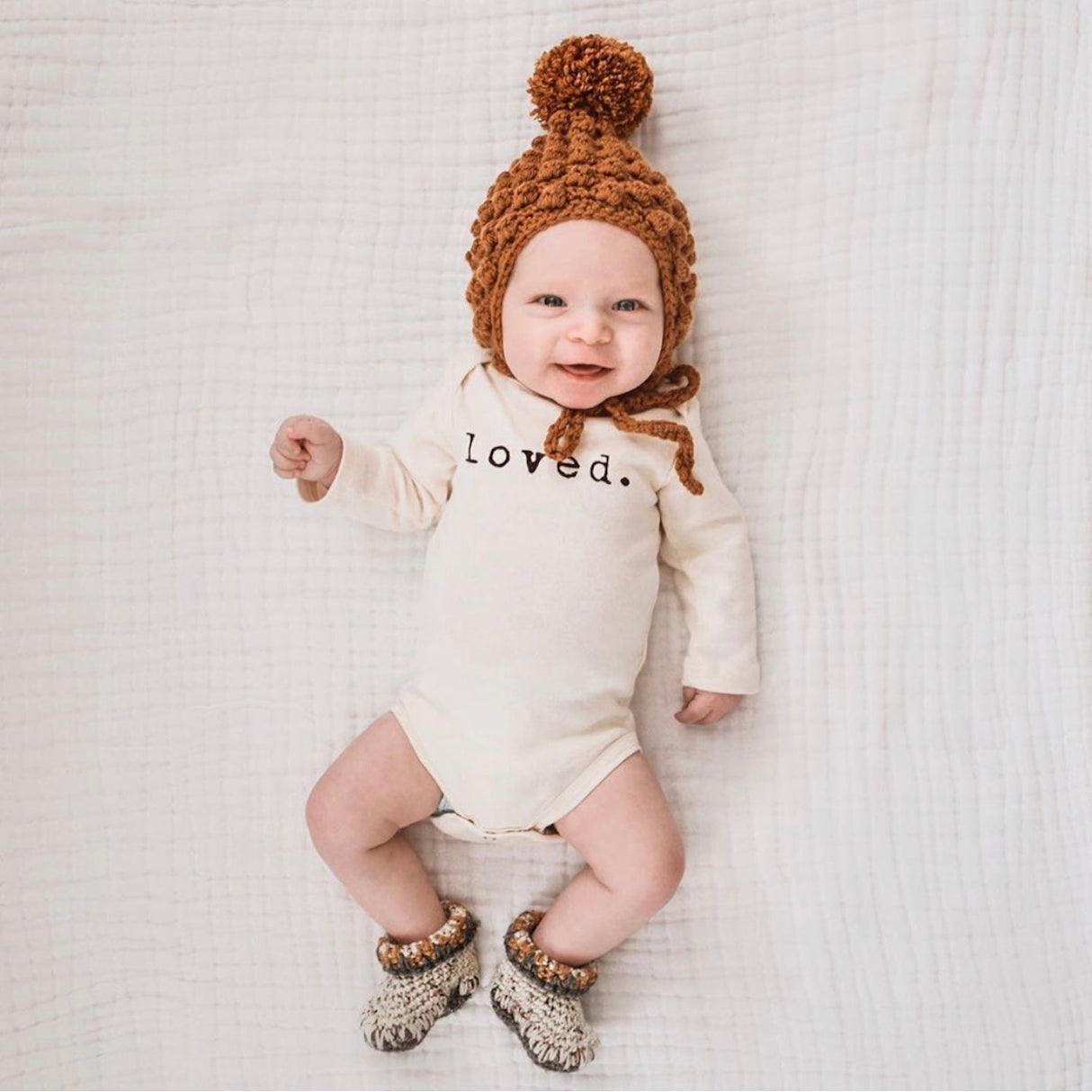 Loved. - Long Sleeve Organic Baby Bodysuit - HoneyBug