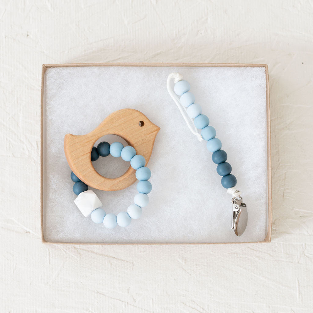 Wooden Teether with Silicone Ring