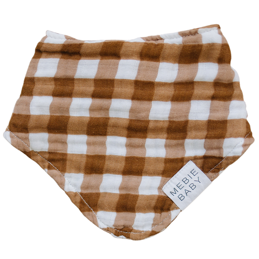 Gingham Muslin Bib - HoneyBug
