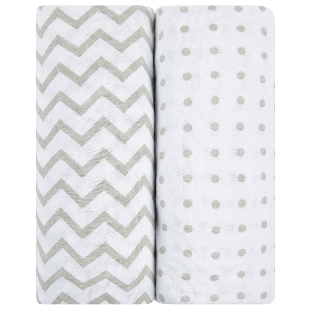 Changing Pad Cover | Cradle Sheet Set - Grey Chevron and Polka Dot - HoneyBug