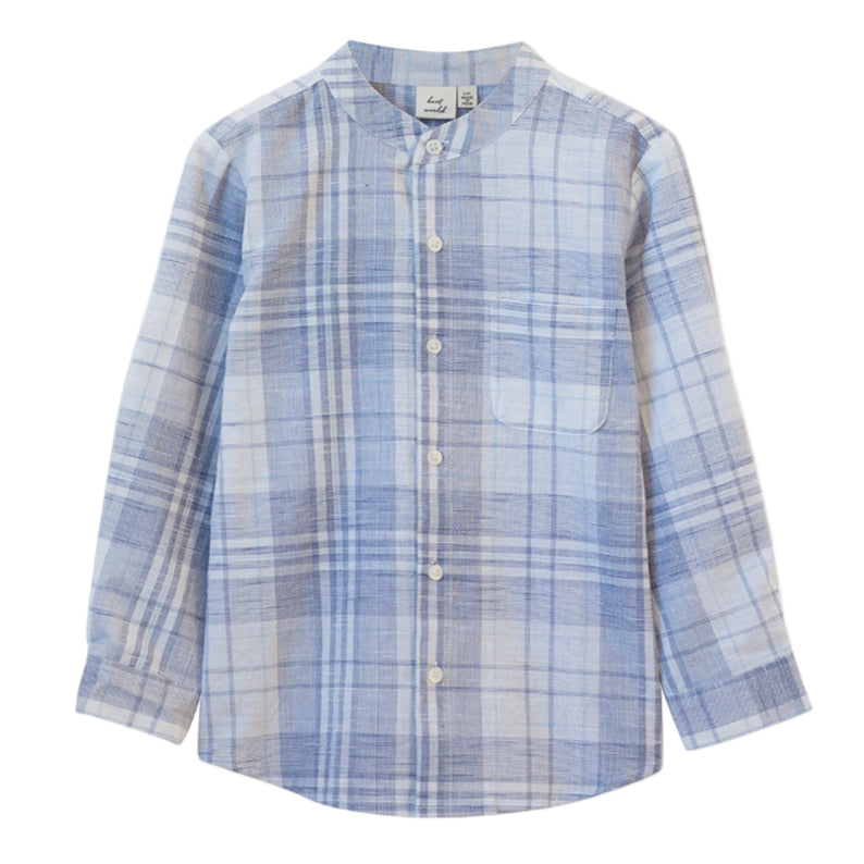 James Shirt - Blue-slub Check - HoneyBug