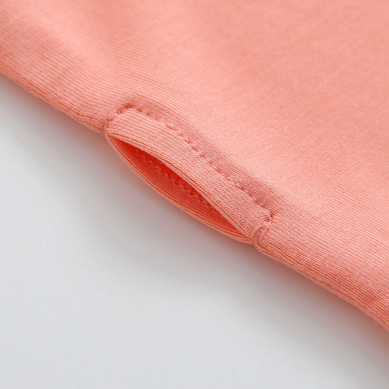 Joyful Coral Zippered Baby Romper - HoneyBug