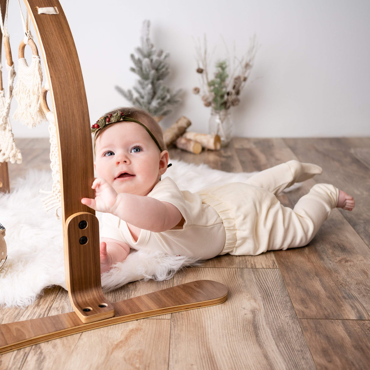 2 pc. pants set | ivory & heather grey - HoneyBug