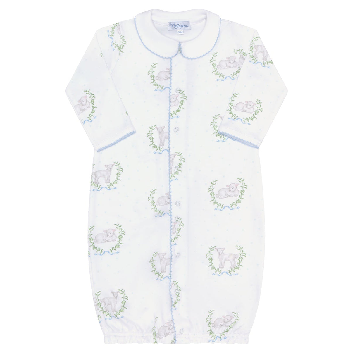 Blue Lamb Print Converter Gown